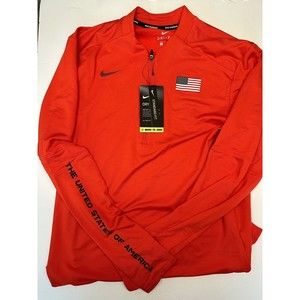 New Nike Team USA Dri-Fit Element 1/2 Zip Running Top Size Small CV0412-673